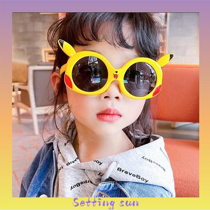 Kacamata Kartun Pikachu Kacamata Perlindungan UV Polarized Sunshade Anak-anak TN