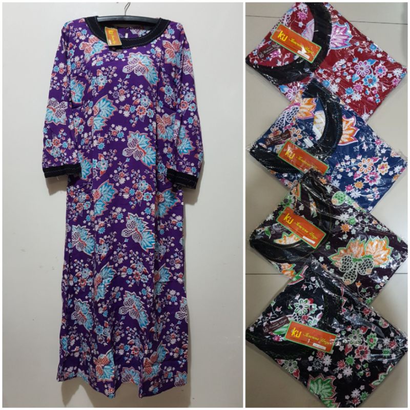 YULI - LONGDRES POLA PIAS LD 100 CM PB 130 CM BATIK KENCANA UNGU LEBEL COKLAT KUC