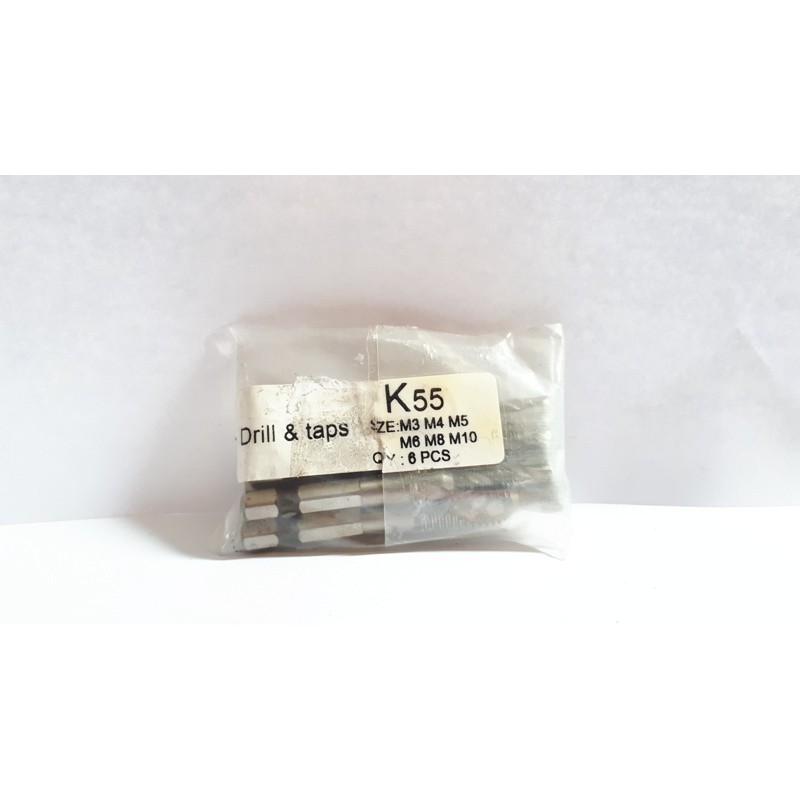 6pcs Metric Thread M3-M10 Titanium Coated HSS Drill and Tap