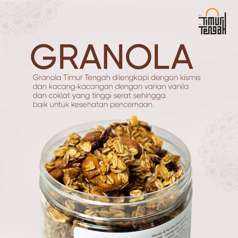 

Sereal Makanan Sehat Granola Honey Vanilla 250 gr Original by Premium Timur Tengah High Quality