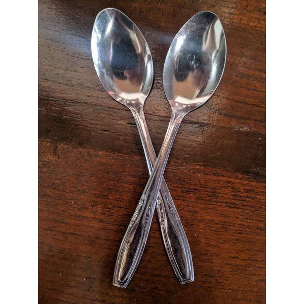 Sendok Makan Stainless Steel Tebal Isi 12 Pcs/Sendok Motif Bunga/Sendok Makan