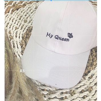 Topi Korea Bordir My KING My QUEEN COD Pria Wanita Hat Dewasa