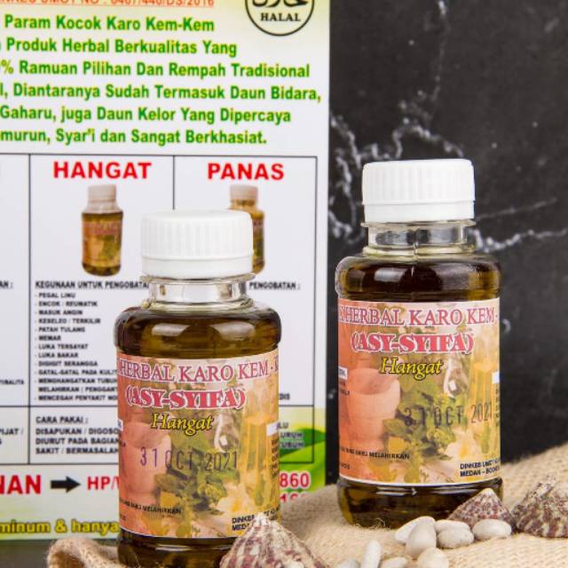 Minyak Herbal Asy Syifa | Minyak Urut Tradisional Herbal Kemkem Karo Asy Syifa | Minyak Karo Herbal 