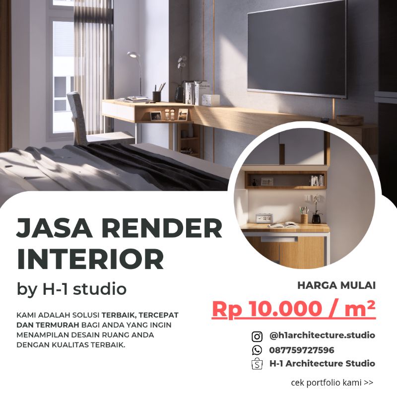 JASA RENDER & VIDEO RENDER 3D INTERIOR by H-1 studio