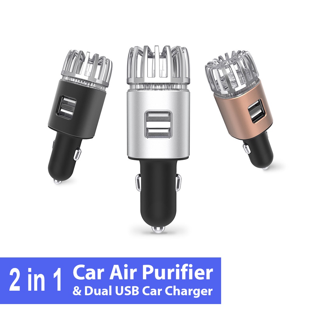 IONKINI Car Air Purifier 2in1 JO-6291 Pembersih Udara USB Charger