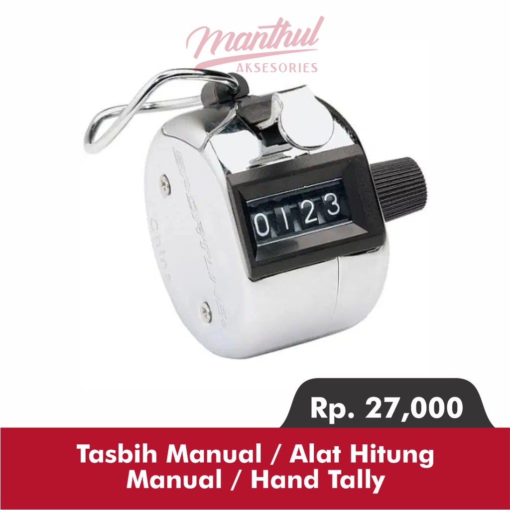 Tasbih Manual Alat Penghitung Manual Hand Tally Counter 4 Digit Tangan cepat tasbih hitung dzikir ta