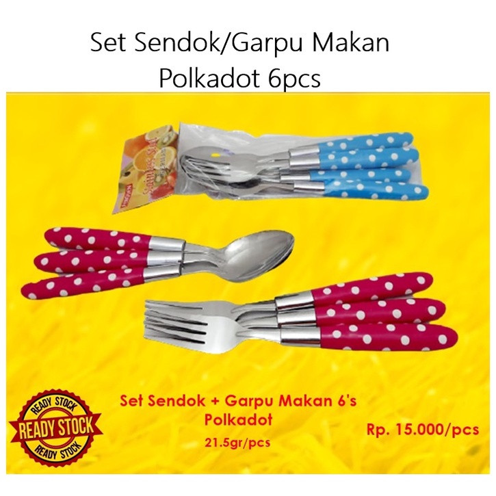 Set Sendok 3's +Garpu 3's Polkadot