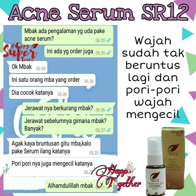 ACNE SERUM SR12 / SERUM WAJAH / SERUM JERAWAT / SERUM WAJAH / SERUM HERBAL