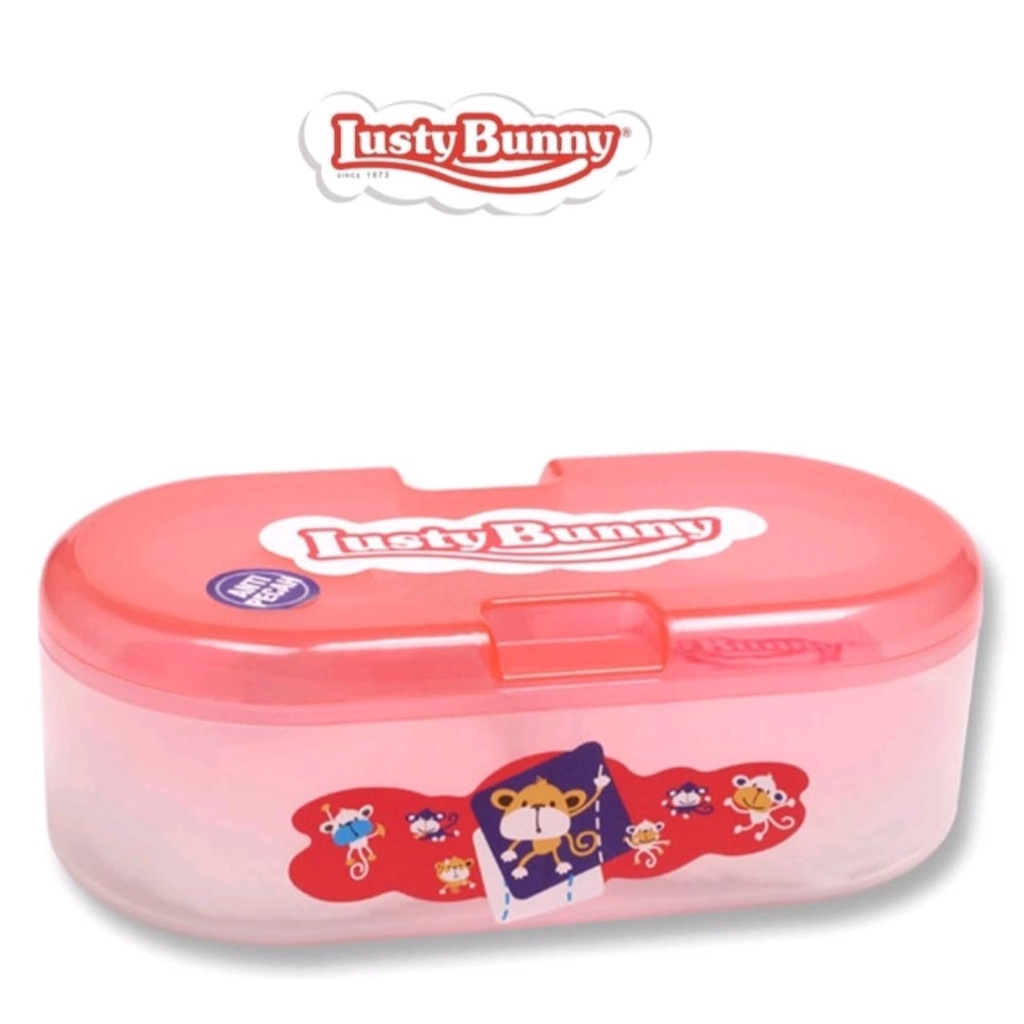 LUSTY BUNNY Baby Powder Case / Tempat Bedak Bayi Anti Pecah Double Isi 2 Puff