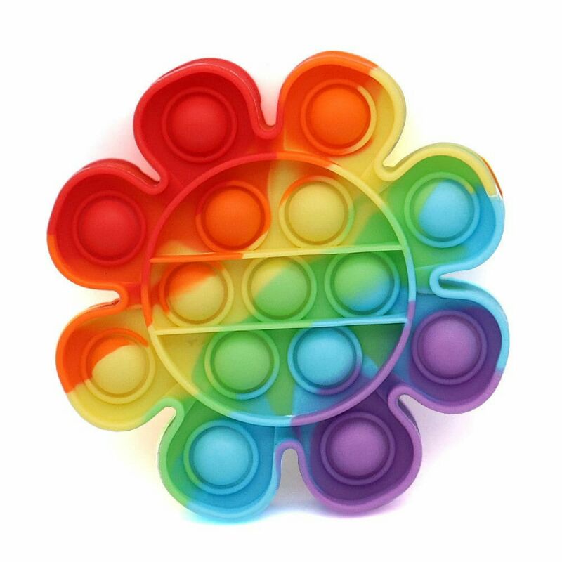 COD TERMURAH-Mainan pop it murah popit Pop Its Square rainbow multicolor Fidget Toys-Bunga