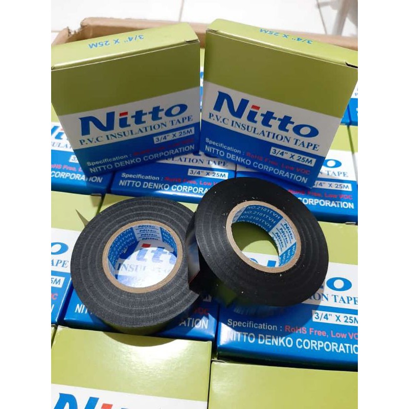 Isolasi Nitto Lakban Solatip Solasi Listrik Kabel Hitam Nitto 25M