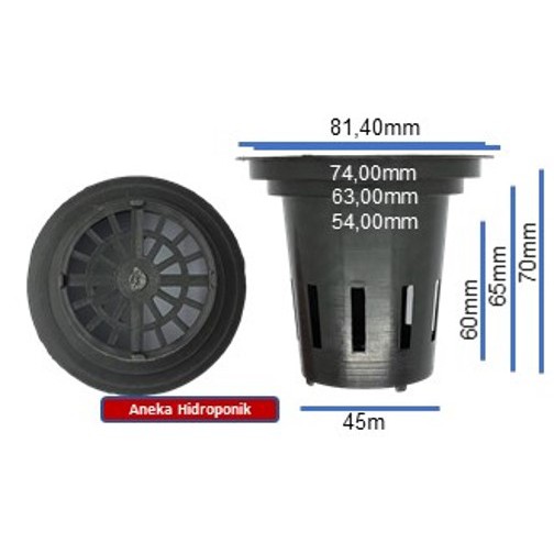 Netpot Hidroponik 8cm Hitam/ Netpot Aqua gelas 8 cm