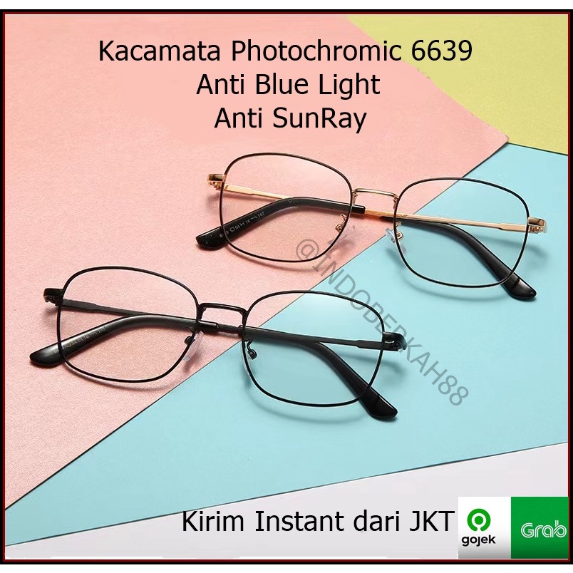 Kacamata Photocromic Korea / Anti Radiasi 2 In 1 Potokromik Photochromic Pria Wanita 6639 Anti radiasi Blue Light