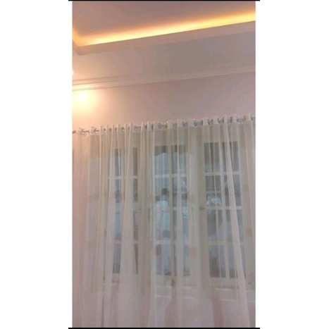 vitrase smokring/vitrase plisket vitras motif garis vitras motif bintik vitrase import