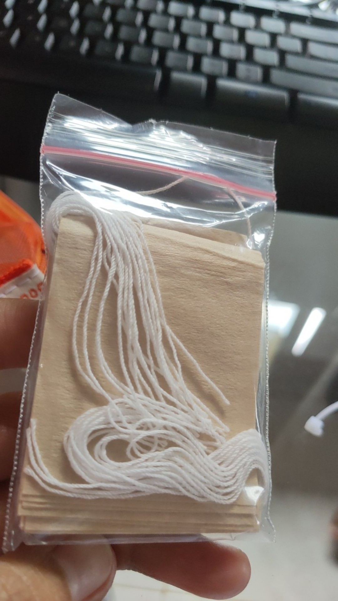 Empty Tea Bag/kantong Teh Bertali Bentuk Kotak Size S (5 Cm X 6 Cm)