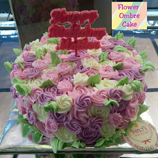 

Flower Ombre Cake - Kue Tart Ultah Ulang Tahun Bunga Malang