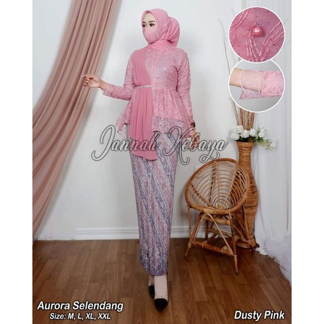 Realpict setelan kebaya auora selendang//kebaya wisuda//kebaya tunangan