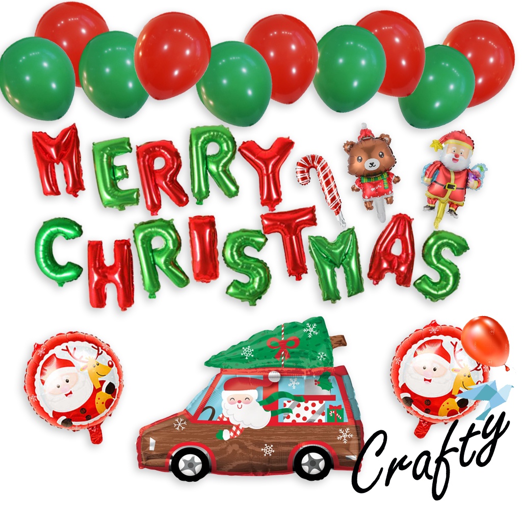 [PAKET] Dekorasi Set Natal SIMPLE COLORFUL CHRISTMAS Balon Hiasan Christmas