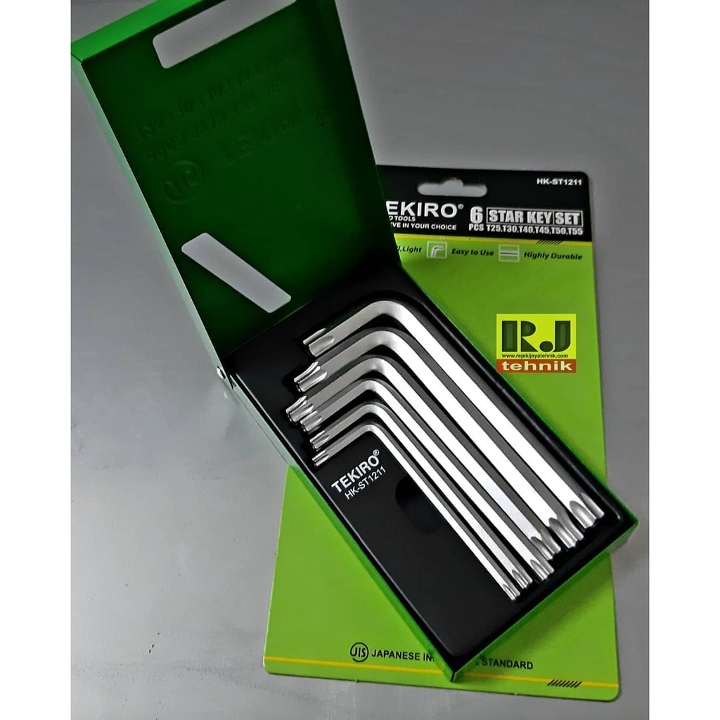 TEKIRO Kunci L Set Bintang 6 pcs T25-T55