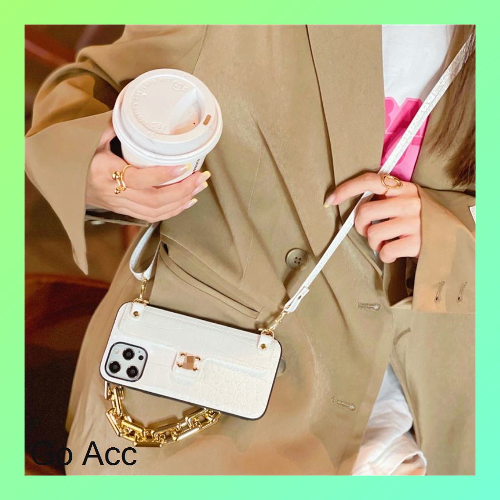 BARU Case warna warni makaron rantai Iphone 7 8 7+ 8+ X Xr Xs Max 11 12 13 Pro Max X Xs pendek charm tali panjang pinggang bahu FH35