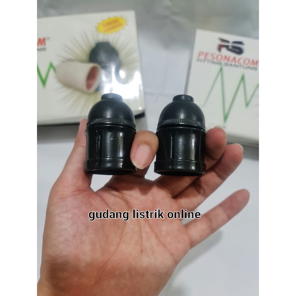 FITTING GANTUNG HITAM / PUTIH E27 KUNINGAN MURAH SNI / FITTING LAMPU GANTUNG MURAH