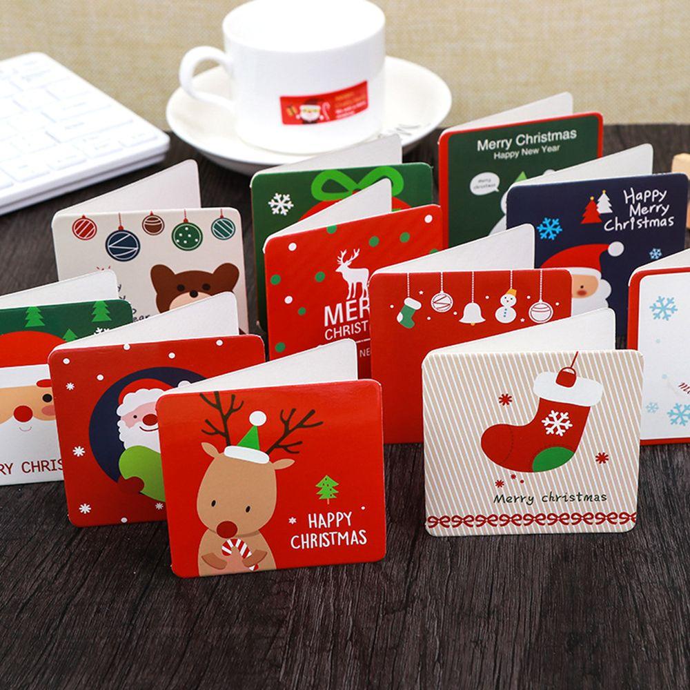 Solighter 6/144Pcs Kartu Pos Dekorasi Rumah Hiasan Kamar Pohon Natal Liontin Santa Claus Rusa Elk