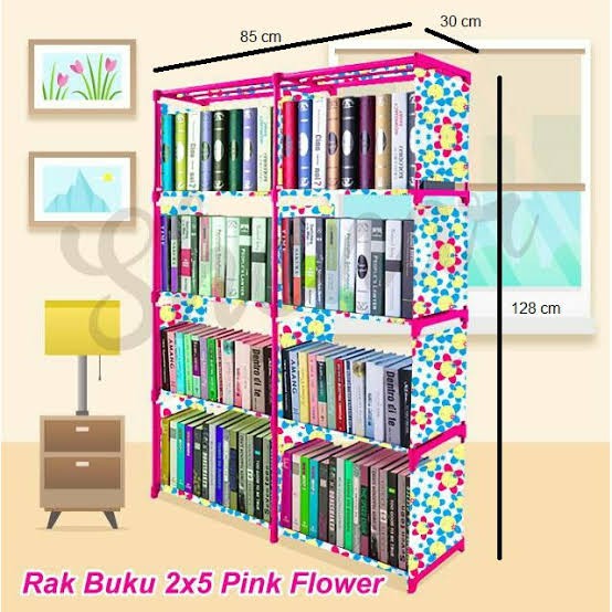 (2KG) SHENAR RAK BUKU SERBAGUNA 2X5 SUSUN UKURAN 85X33X125CM BAGUS DAN KUAT