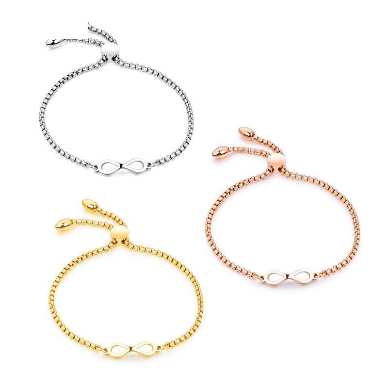 Gelang Infinity Aksesoris Titanium Korea Cocok Hadiah GK038 gold &amp; silver cocok hadiah