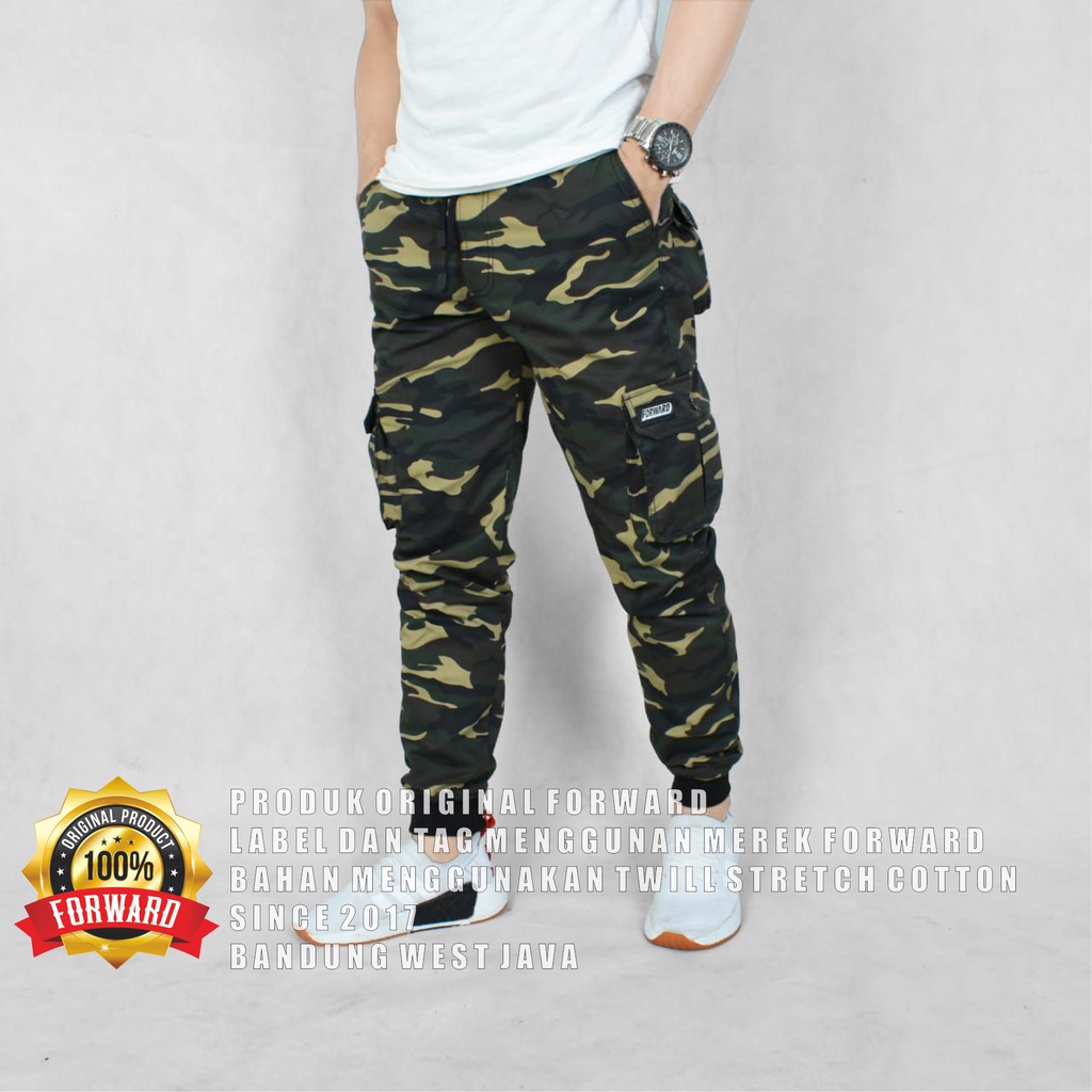 Celana joger jogger cargo army loreng forward system original