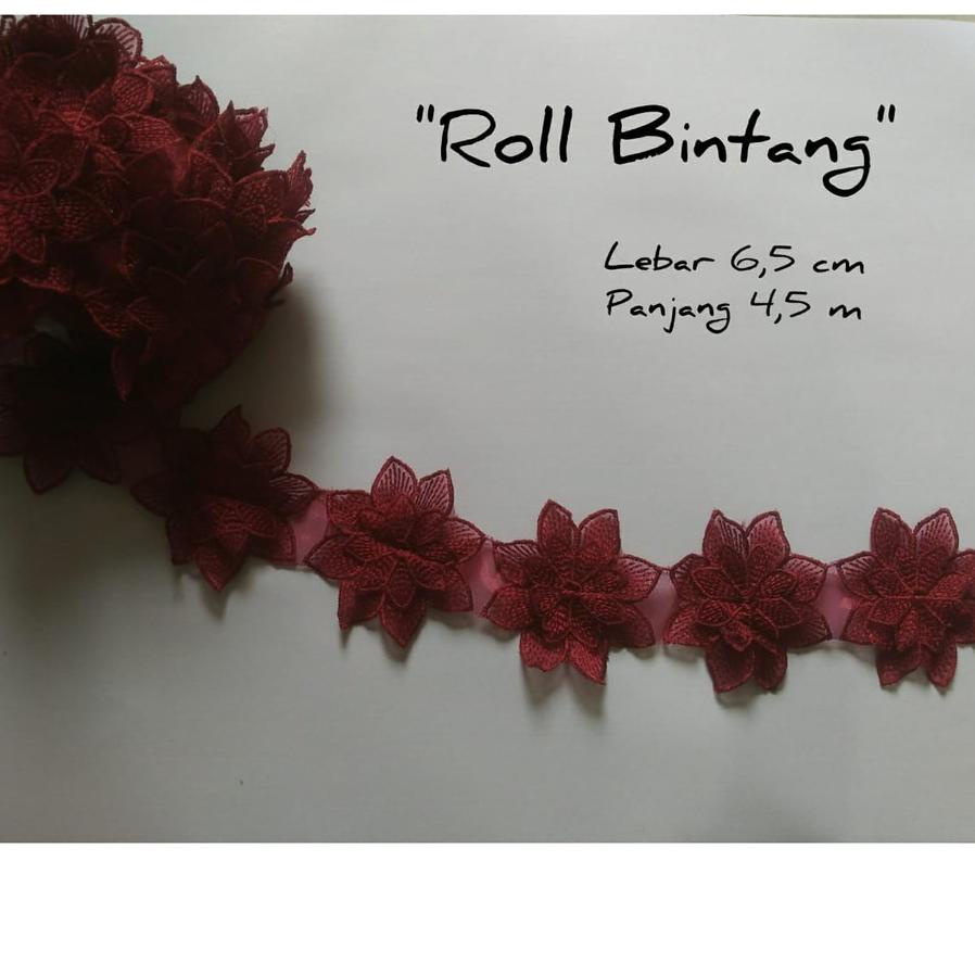 

✧ MOTIF TERBARU RENDA “ROLL BINTANG” 4,5 M/ 5 YARD VARIAN WARNA ぶ