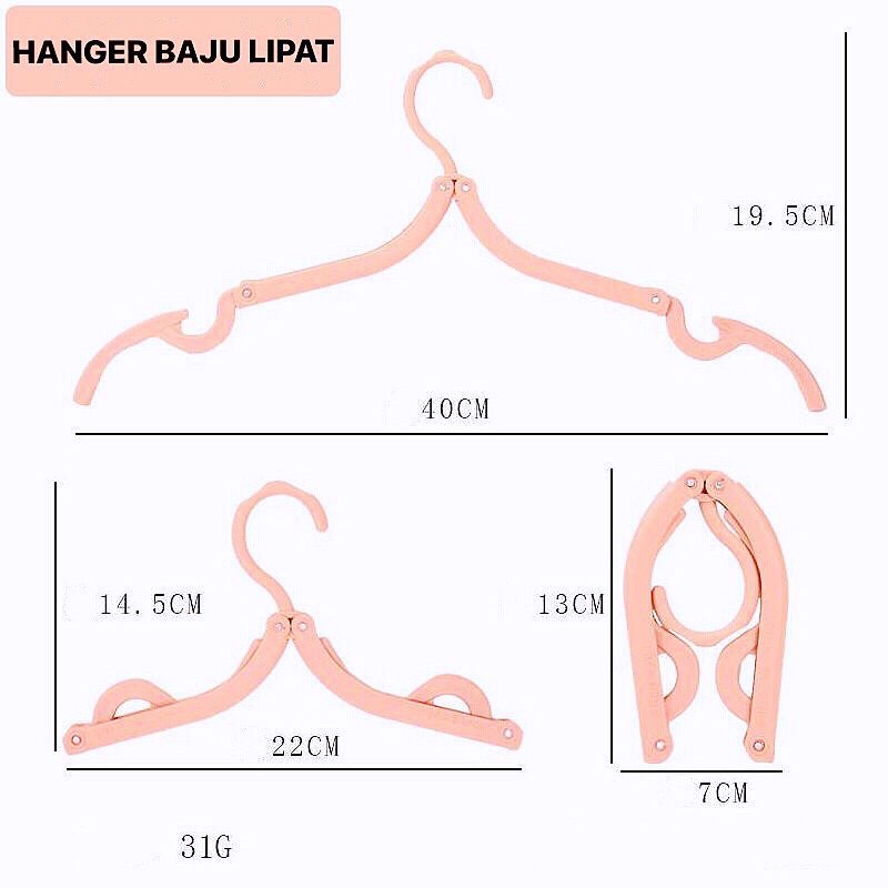 Hanger Lipet Portable Gantungan Baju Lipat Travel Jemuran Foldable