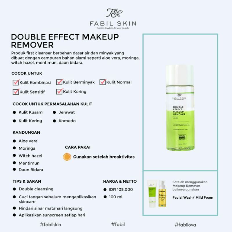 Fabil make up remover non alkohol & parfum
