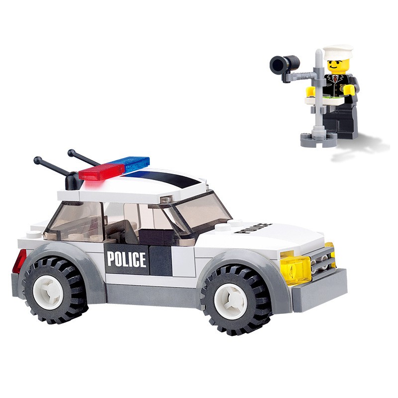 69 Pcs Building Blocks Police Car Birthday Gift Toy