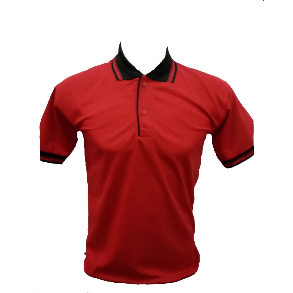  Kaos  Kerah Kombinasi  warna  MERAH polo polos kerah 