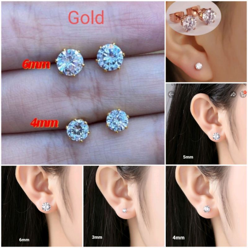 Anting Tusuk Permata Bahan Titanium Premium Untuk Wanita Anti Karat