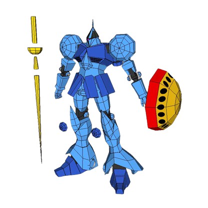 DIY Papercraft Pola Gundam YMS 15 Gyan Briefcast 160gsm