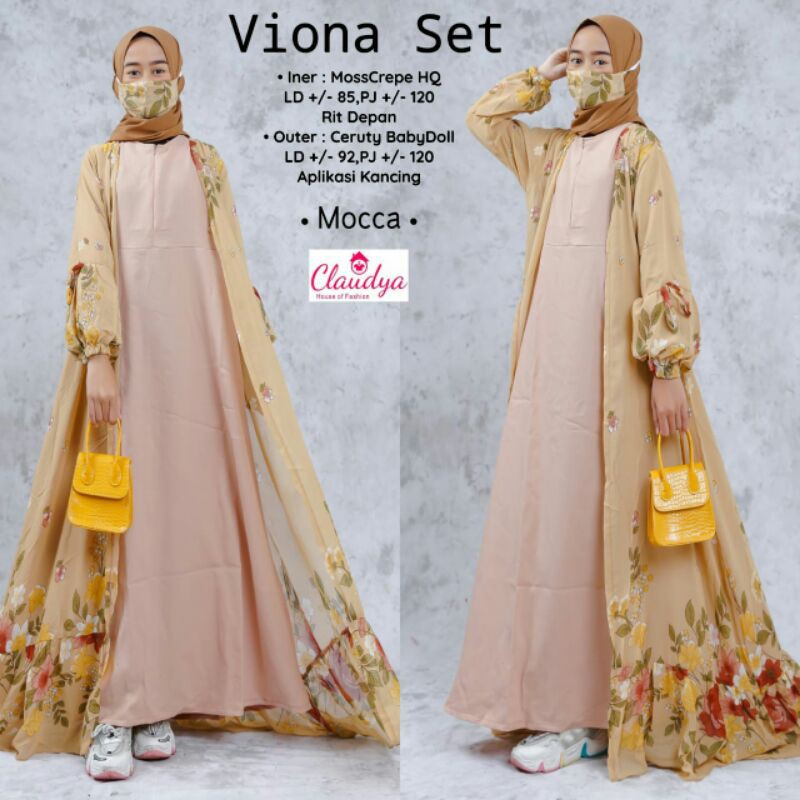 Viona Set by Claudya / Gamis Terbaru Setelan Gamis Outer Remaja Putri Gamis Anak Perempuan