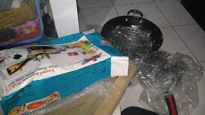 Sauce Pan Enamel Saucepan Q2 & Gsf 20cm + Tutup Kaca Panci Saus Panci Susu Anti Lengket Bahan Enamel