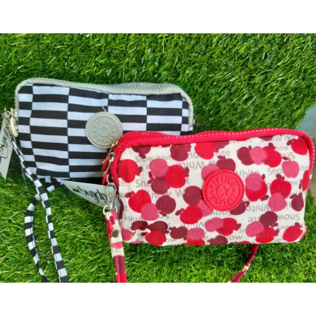 Dompet Hp  Import Kipling Motif  Multifungsi 3 Ruang,Muat hp smp 6inc,tali pendek dan tali panjang