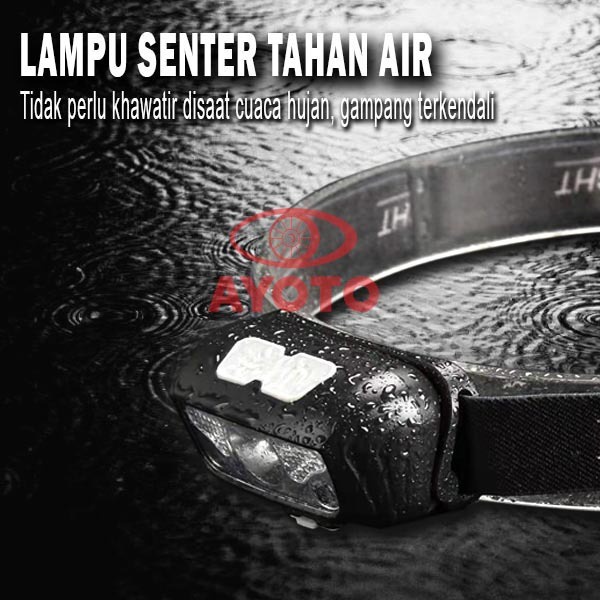 LAMPU LED MINI SENTER KEPALA 5 Mode USB Charger Multi Fungsi Anti Air Sensor Tangan