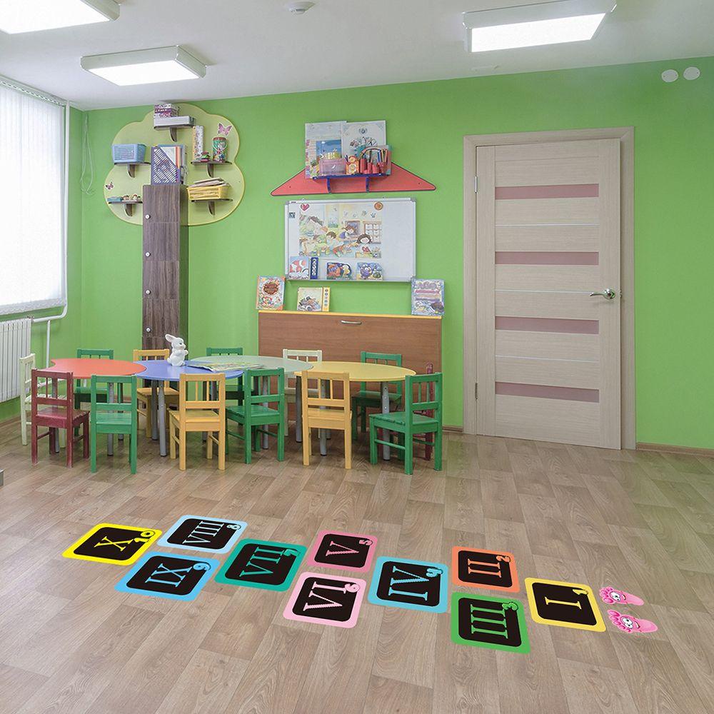 Populer Hopscotch Game Removable Tk Ornamen Dekorasi Rumah Kartun Angka Grids