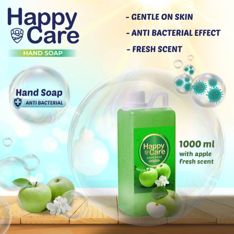 SABUN CUCI TANGAN ANTI BACTERIAL APEL 1 LITER HAPPY CARE / SABUN CUCI TANGAN / HAND SOAP