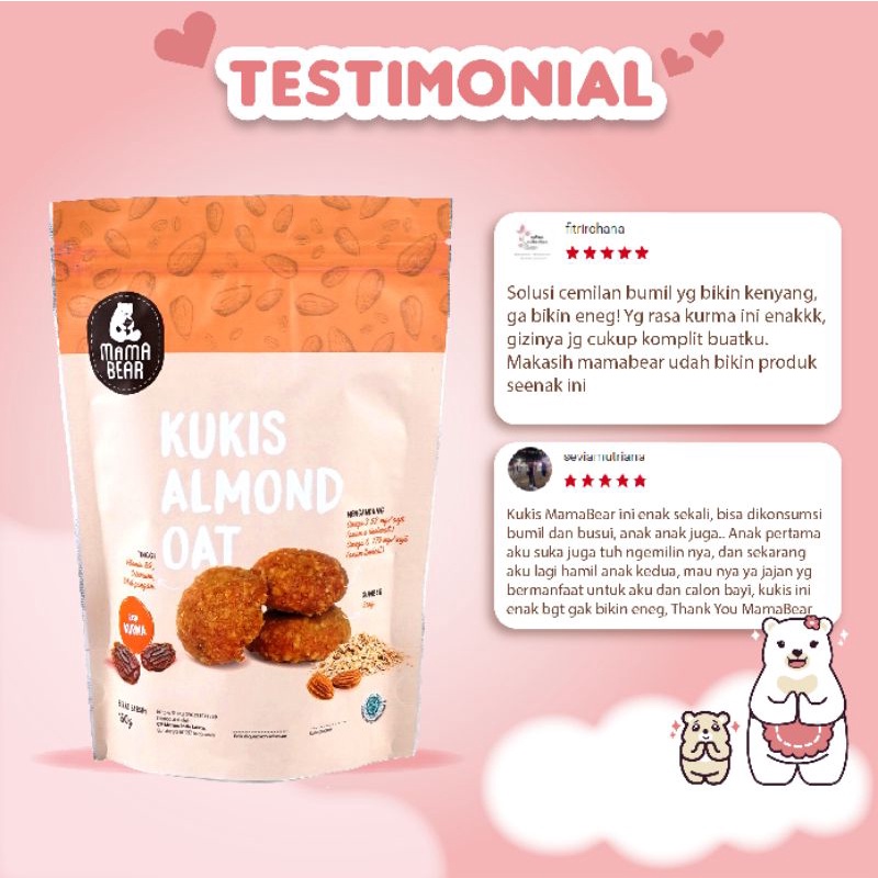 (MAMABEAR PELANCAR ASI) Kukis Almond Oat Rasa Kurma Diary Free/ Pelancar ASI Mama / MAMABEAR Pelancar ASI Booster / ASI Booster / Terlaris