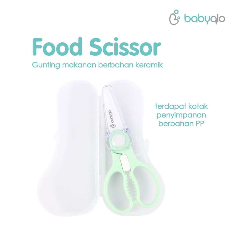 Babyqlo Food Scissor - Gunting Makanan Berbahan Keramik (BQ-9017)