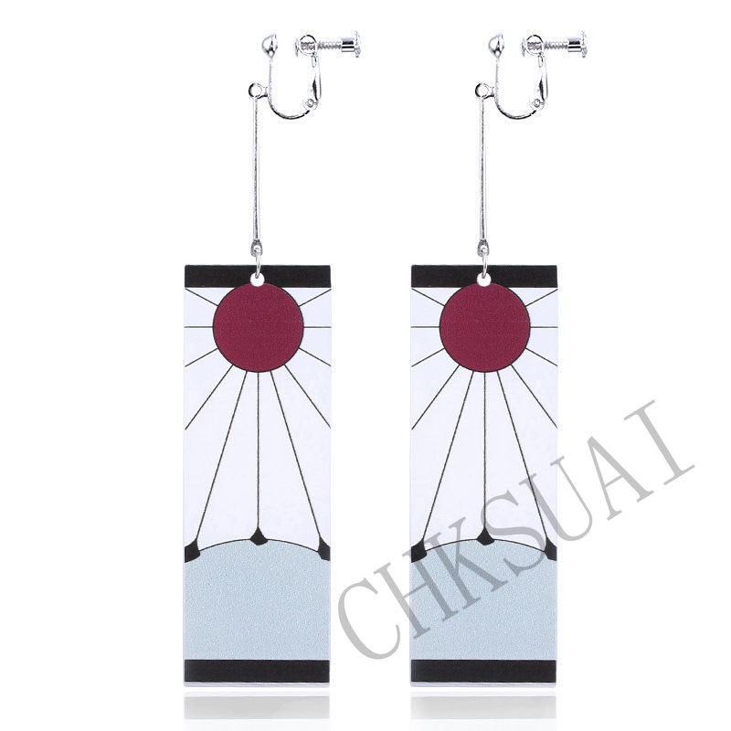 Anting Desain Anime Demon Slayer Sun Goddess Tanjiro Gaya Jepang Untuk Aksesoris