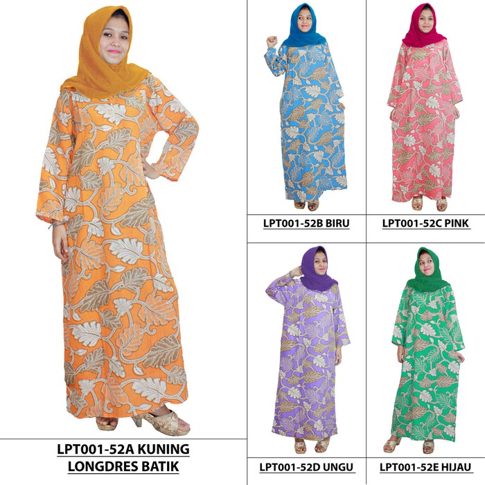 Daster lengan panjang longdress baju tidur batik