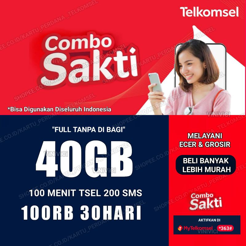Kartu Perdana Sakti Telkomsel 40GB 30GB Kartu Sakti COmbo Telkomsel Kartu sakti Loop Kartu Perdana T