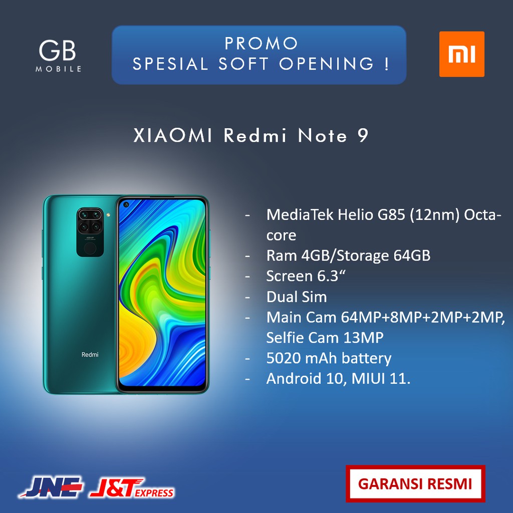 XIAOMI Redmi Note 9 4GB/64GB