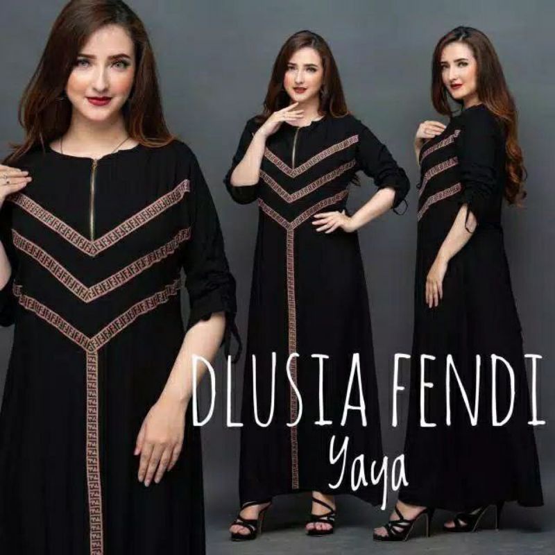 TERJANGKAU DASTER ARAB RENDA MOTIF FENDI YAYA DASTER BRUKAT RESLETING DEPAN