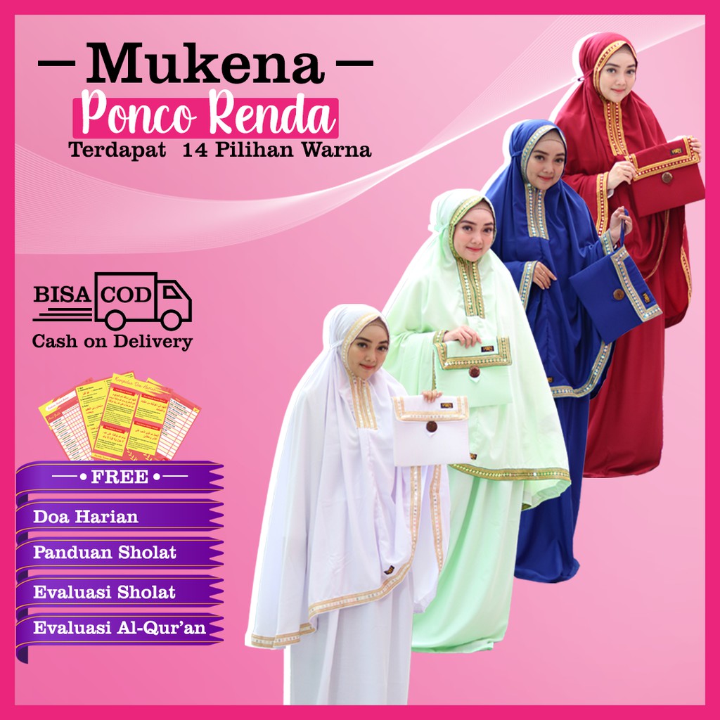 Mukena Mukenah Travel Traveling Ponco Dewasa Terbaru 2021 Polos Jumbo  Premium Adem | Mukena Qumi